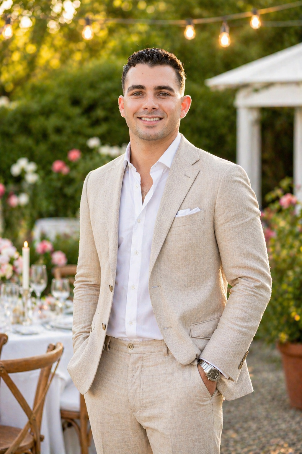 Garden party attire for him